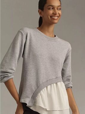 Maeve Asymmetrical Twofer Sweatshirt